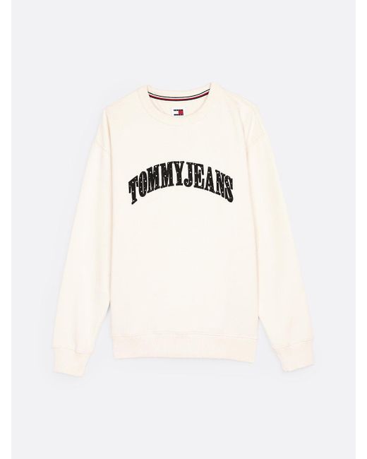 Tommy Hilfiger White Logo Appliqué Relaxed Sweatshirt