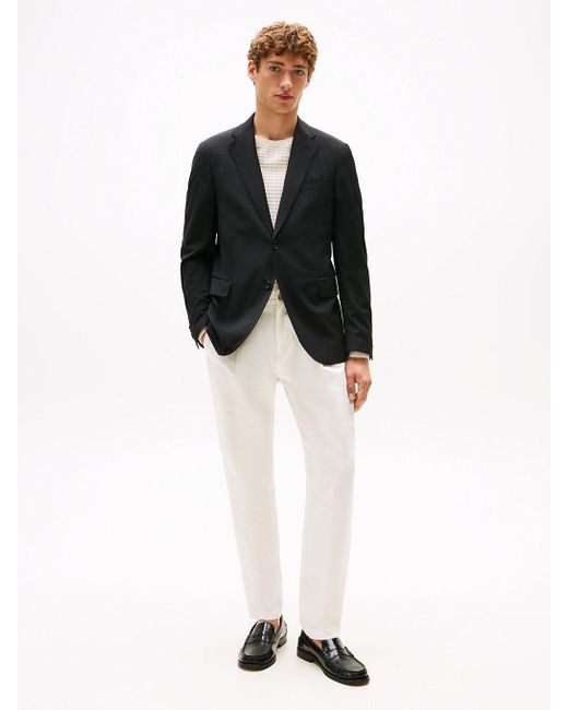 Tommy Hilfiger Black Wool Blend Slim Blazer for men