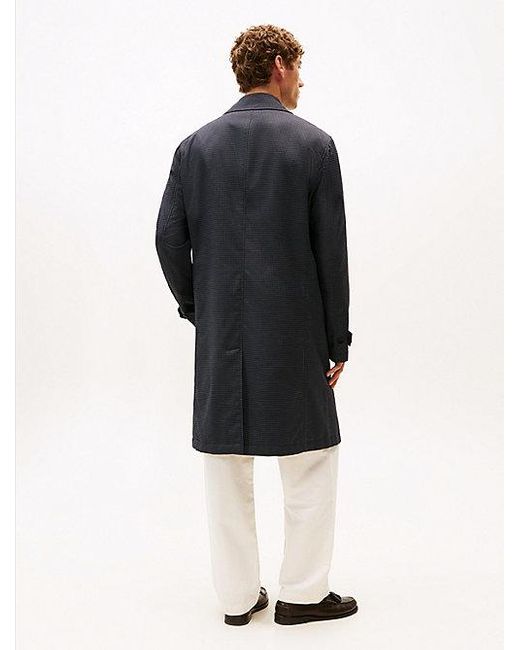 Tommy Hilfiger Gewatteerde Trenchcoat Met Pied-De-Poule-Ruit in het Blue voor heren