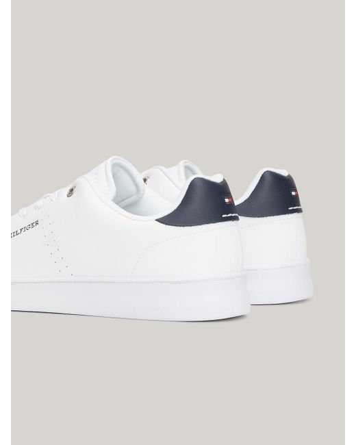 Tommy Hilfiger White Leather Cupsole Court Trainers for men