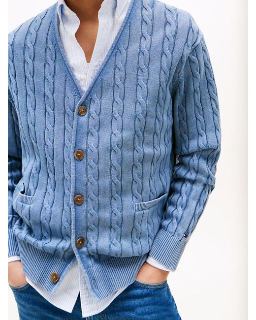 Cardigan Décontracté Maille Torsadée Tommy Hilfiger pour homme en coloris Blue