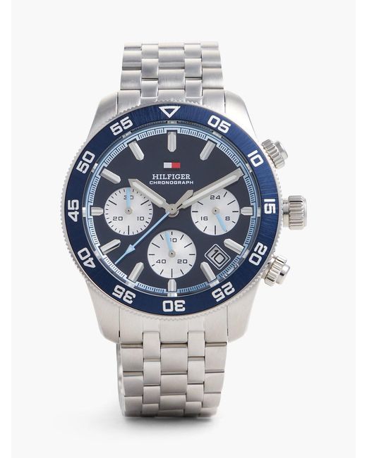 Tommy Hilfiger Gray Dial Stainless Steel Chronograph Watch for men