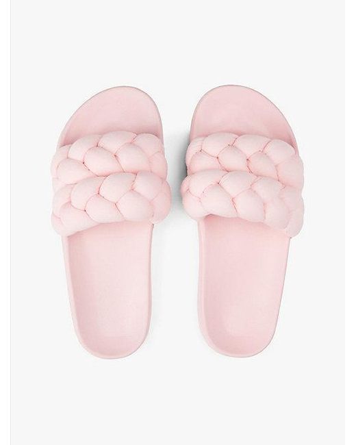 Tommy Hilfiger Slide Met Gevlochten Band in het Pink