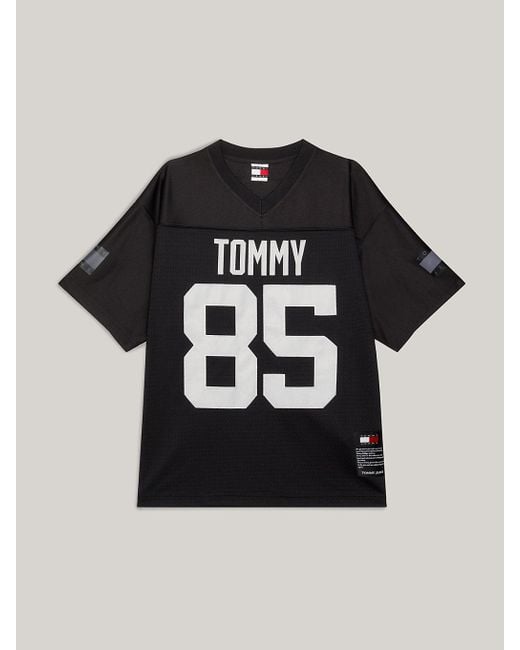 Tommy Hilfiger Black Tommy Remastered Dual Gender Mesh Jersey Oversized T-shirt for men