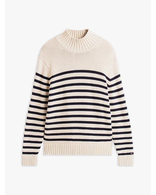 Pull Classique Décontracté Rayé À Col Cheminée Tommy Hilfiger pour homme en coloris Blue