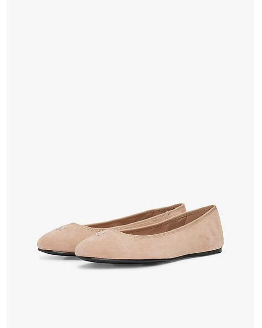 Tommy Hilfiger Suède Ballerina Met Th-Monogram in het White