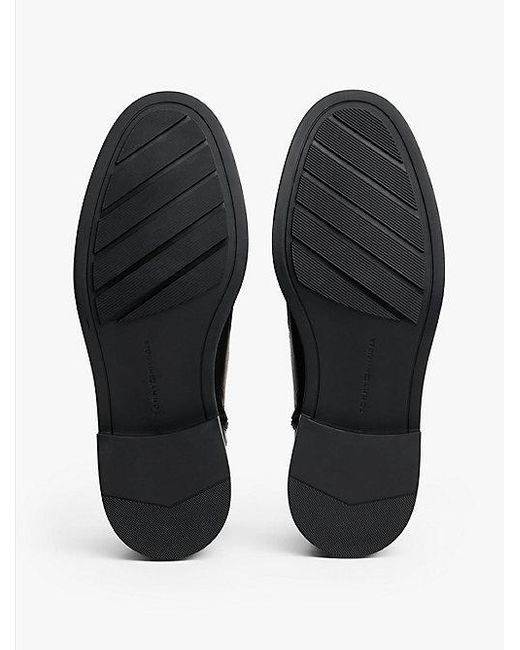 Tommy Hilfiger Leren Chelsea Boot Met Rits in het Black voor heren
