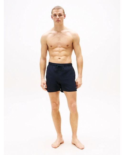 Tommy Hilfiger Blue Flag Embroidery Mid Length Swim Shorts for men
