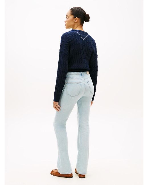 Tommy Hilfiger Blue Faded Mid Rise Bootcut Jeans