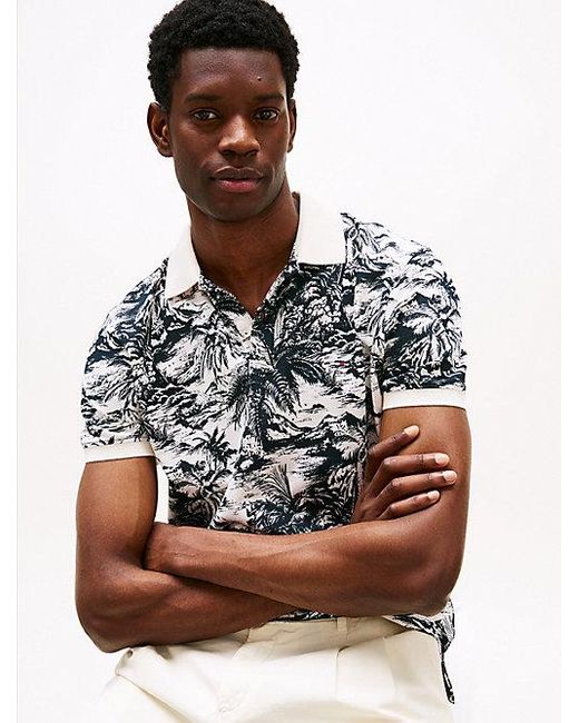 Tommy Hilfiger Regular Fit Poloshirt Mit Tropen-Print in Multicolor für Herren