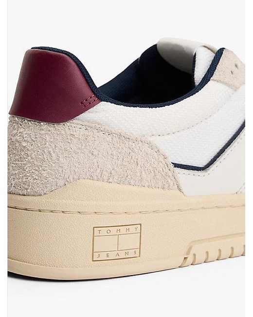 Tommy Hilfiger Cupsole-Sneaker Aus Wildleder Mit Strukturmix in White für Herren