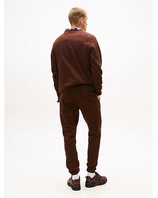 Tommy Hilfiger Slim Jogger Met Boorden En Geborduurde Vlag in het Orange voor heren