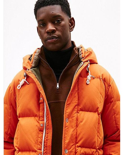 Tommy Hilfiger Waterafstotende Parka Met Dons En Vierkanten in het Orange voor heren