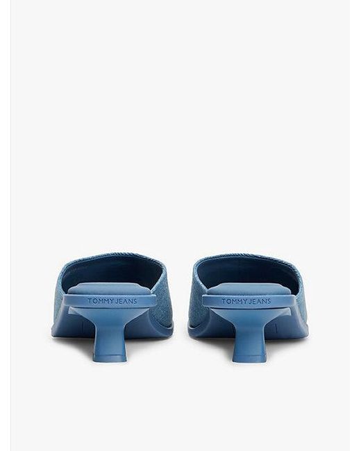Mules De Con Tacón Kitten Tommy Hilfiger de color Blue