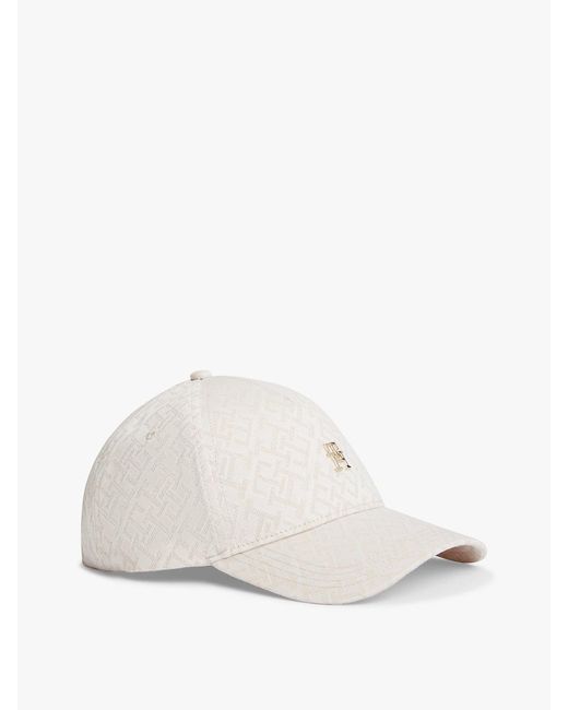 Tommy Hilfiger White Th Monogram Jacquard Baseball Cap