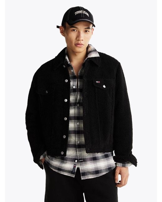 Giacca Trucker Relaxed Fit di Tommy Hilfiger in Black da Uomo
