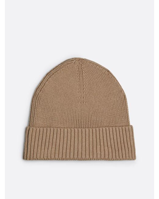 Tommy Hilfiger Natural Hilfiger Flag Beanie With Cashmere for men