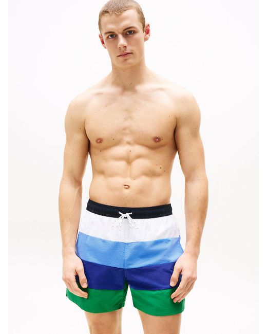 Maillot De Bain Mi-Long À Rayures Tommy Hilfiger pour homme en coloris Blue