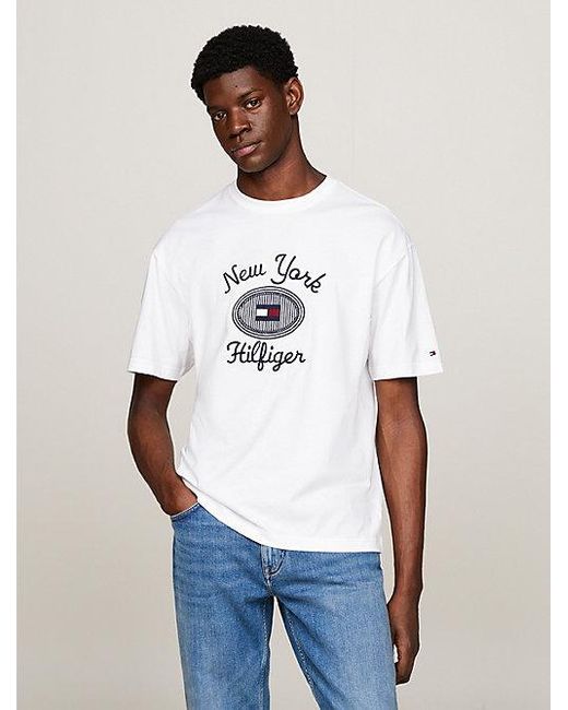 Tommy Hilfiger T-Shirt mit aufgesticktem NYC-Logo in White für Herren