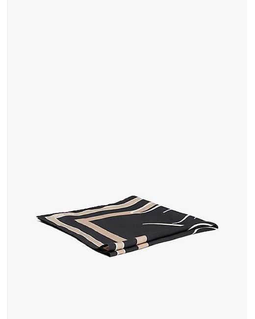 Tommy Hilfiger Heritage Vierkante Zijden Sjaal Met Logo in het Black