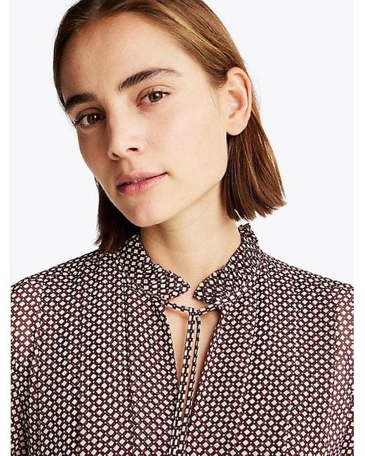 Tommy Hilfiger Fit-And-Flare Jurk Met Print En Plooien in het Multicolor