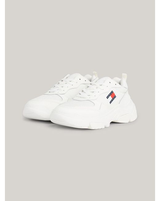 Tommy Hilfiger Blue Leather Hybrid Chunky Sole Trainers