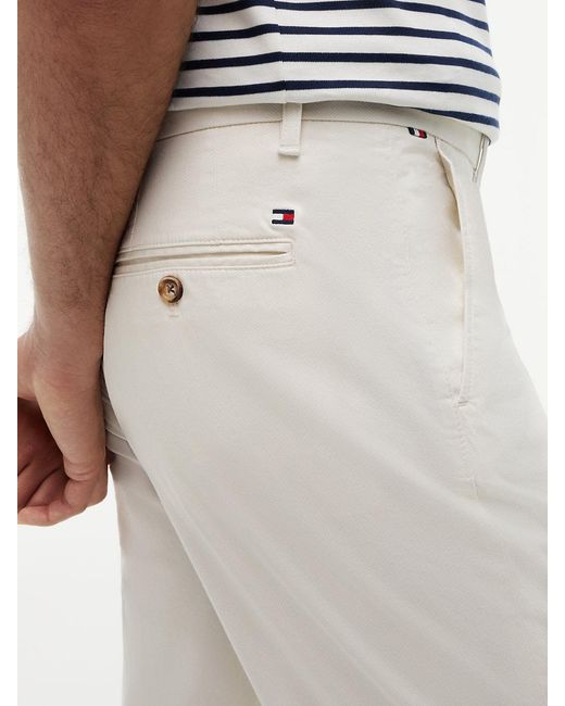 Tommy Hilfiger White Denton Micro Print Straight Leg Chinos for men