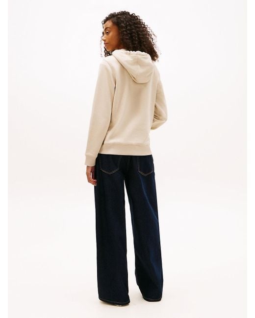 Felpa Con Cappuccio E Bandierina Ricamata di Tommy Hilfiger in Natural