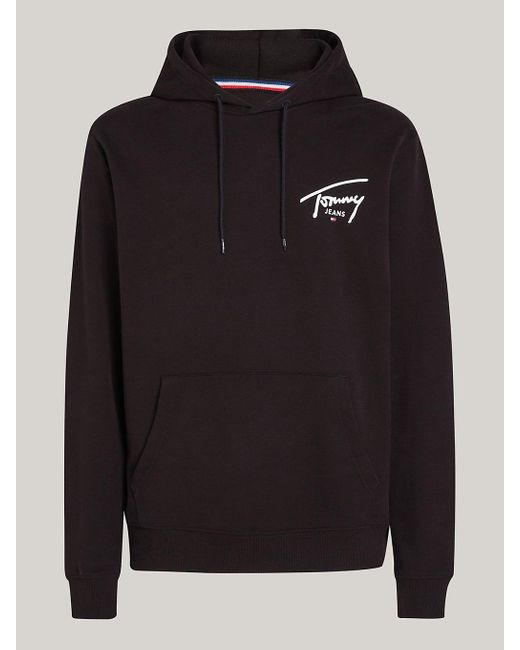 Tommy Hilfiger Black Graphic Signature Logo Hoody for men