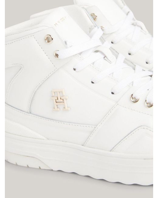Tommy Hilfiger White Leather High-top Basketball Trainers