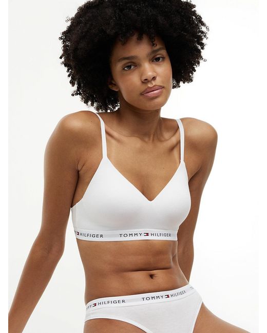 Tommy Hilfiger White Repeat Logo Underband Push-Up Bralette