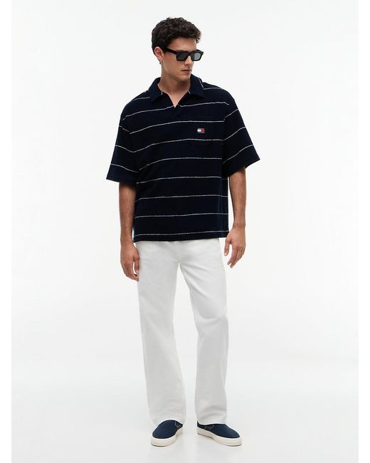 Tommy Hilfiger Blue 90S Regular Fit Towelling Terry Polo Shirt for men