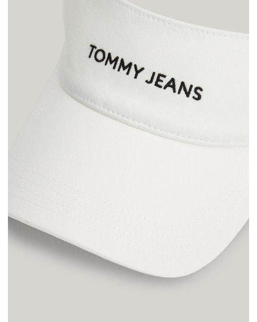 Tommy Hilfiger White Logo Embroidery Mesh Panel Visor