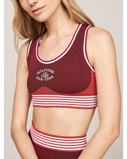 Tommy Hilfiger Red Sport Varsity Low Support Seamless Bra