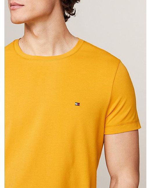 Tommy Hilfiger Extra Slim Fit T-shirt Met Geborduurde Vlag in het Orange voor heren