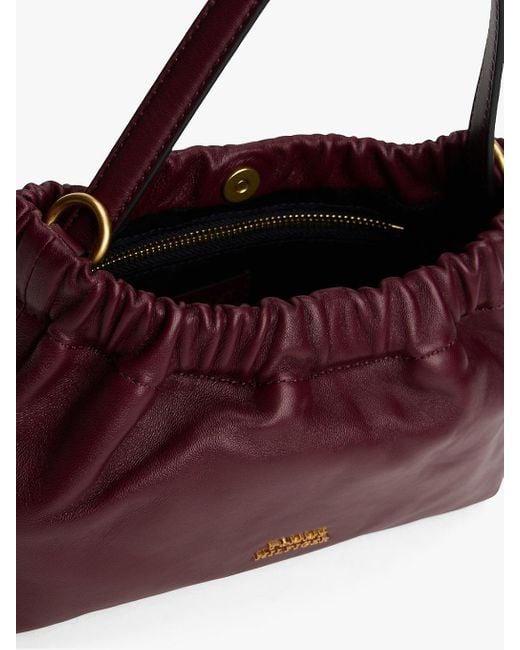 Tommy Hilfiger Purple Soft Leather Logo Plaque Crossbody Bag