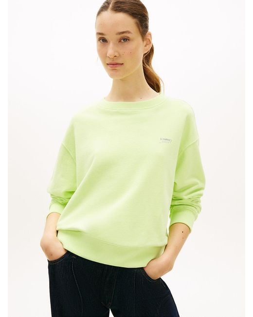 Tommy Hilfiger Yellow Athleisure Metallic Logo Relaxed Sweatshirt