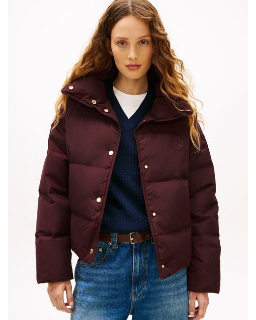 Tommy Hilfiger Red Crest Embroidery Down Puffer Jacket
