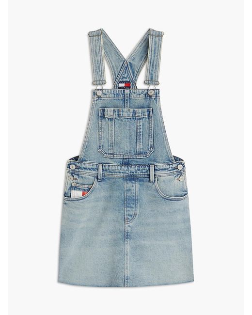 Tommy Hilfiger Blue Vintage Denim Mini Dungaree Dress