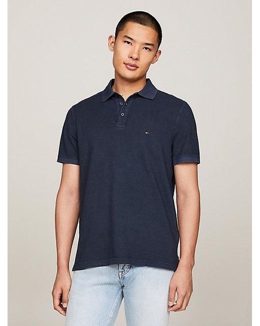 Tommy Hilfiger Regular Fit Poloshirt mit Stückfärbung in Blue für Herren