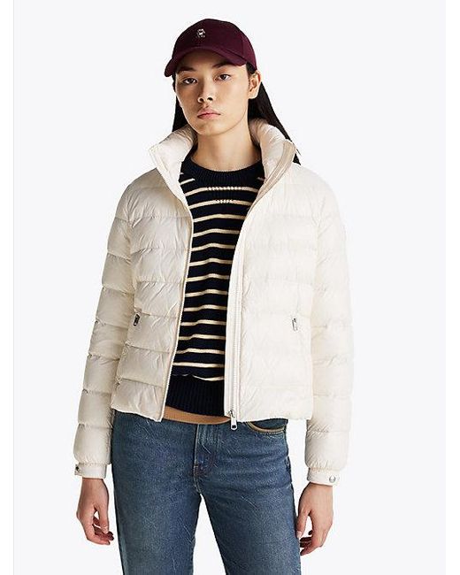 Tommy Hilfiger Glanzend Pufferjack Met Donsvulling in het White