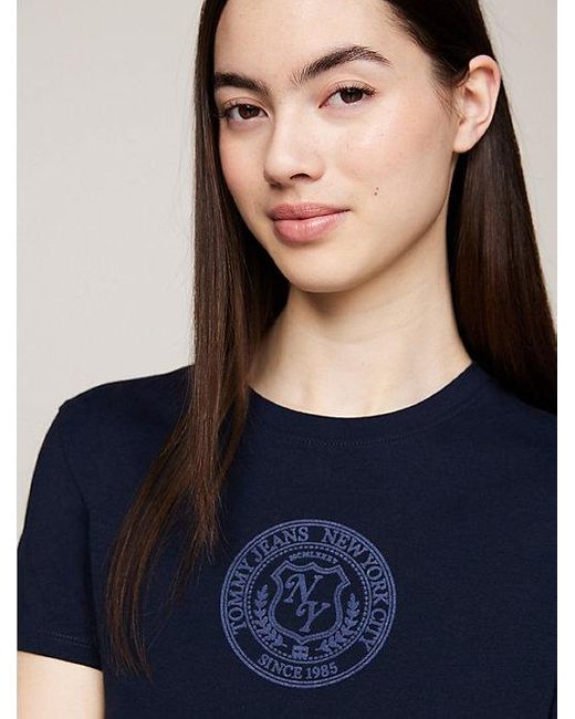 Tommy Hilfiger Varsity Explorer Slim Fit T-shirt Met Logo in het Blue