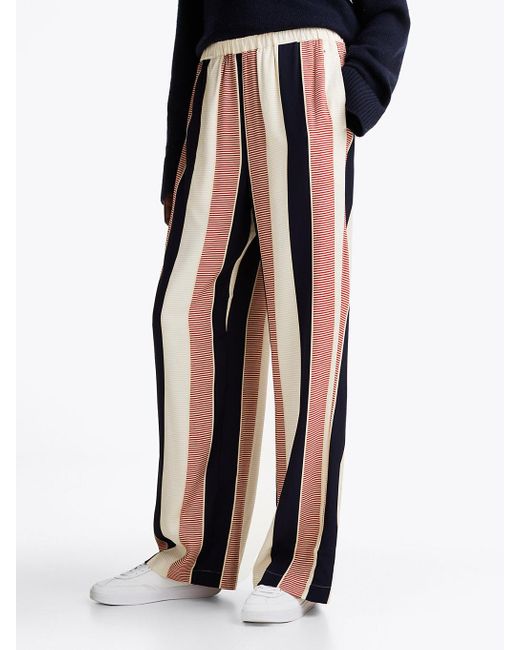 Tommy Hilfiger Blue Global Stripe Relaxed Trousers