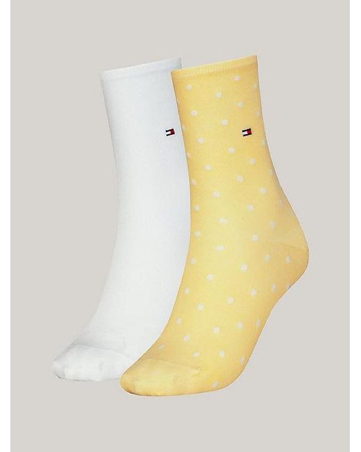 Tommy Hilfiger Set Met 2 Paar Sokken Met Polkadots in het Yellow