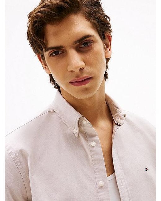 Camisa Oxford De Corte Regular Tommy Hilfiger de hombre de color White