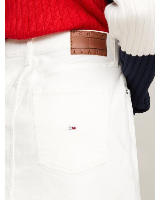 Tommy Hilfiger White Izzie Button-thru Denim Mini Skirt