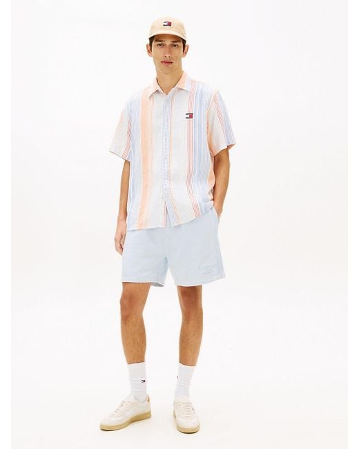 Tommy Hilfiger Blue Classic Tonal Logo Embroidery Sweat Shorts for men