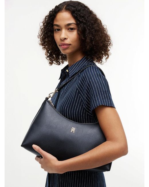Tommy Hilfiger Blue Hilfiger Icon Pebble Grain Shoulder Bag