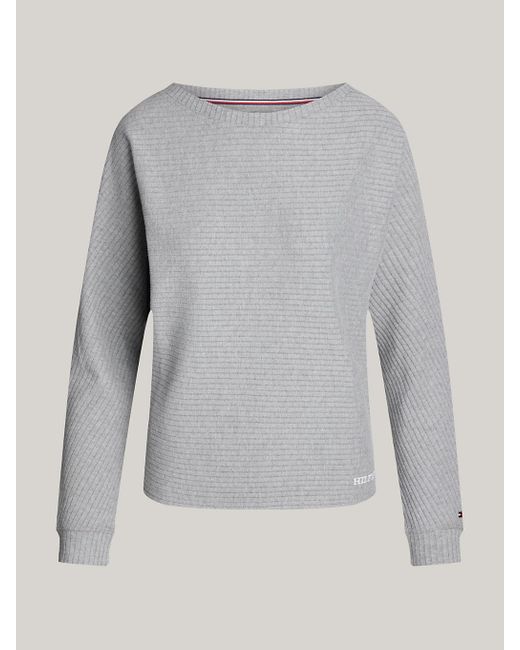 Tommy Hilfiger Gray Hilfiger Monotype Long Sleeve Lounge Top