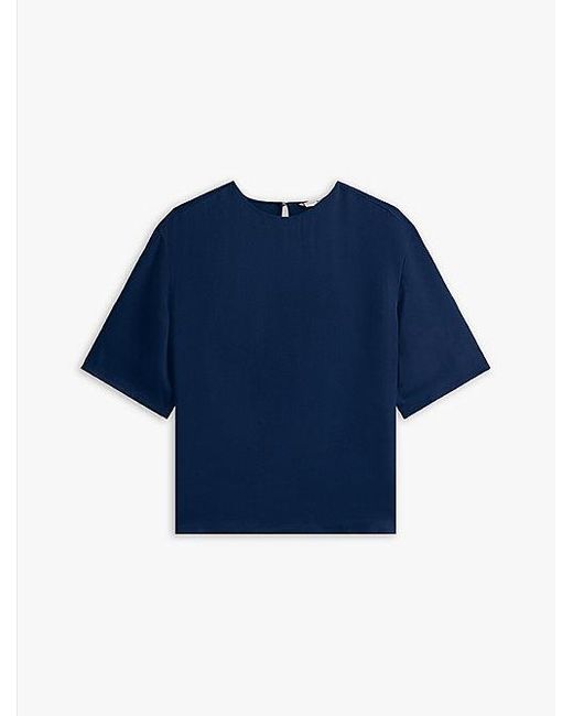 Camiseta De Satén Con Corte Amplio Tommy Hilfiger de color Blue